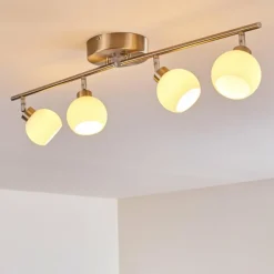 Plafonnier Motala LED Nickel mat, 4 lumières, Télécommandes, Changeur de couleurs