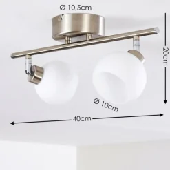 Plafonnier Motala LED Nickel mat, 2 lumières, Télécommandes, Changeur de couleurs