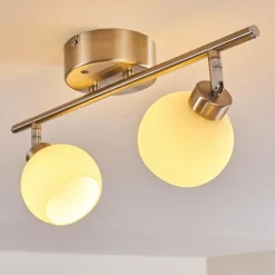 Plafonnier Motala LED Nickel mat, 2 lumières, Télécommandes, Changeur de couleurs