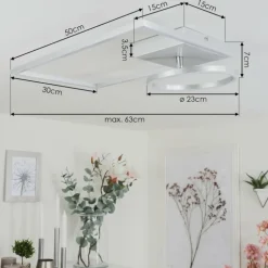 Plafonnier Moya LED Argenté, Blanc, 1 lumière