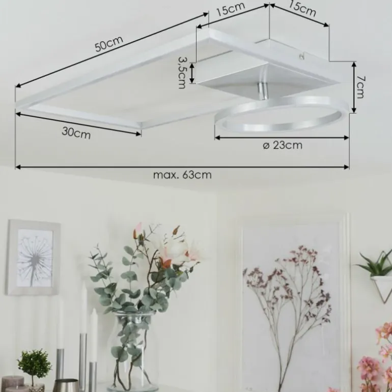 Plafonnier Moya LED Argenté, Blanc, 1 lumière