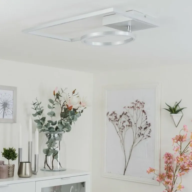 Plafonnier Moya LED Argenté, Blanc, 1 lumière