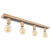 Plafonnier Mugueta Bois clair, 4 lumières