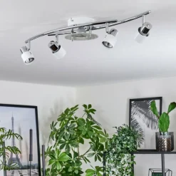 Plafonnier Naalisvaara Chrome, Blanc, 5 lumières
