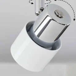 Plafonnier Naalisvaara Chrome, Blanc, 5 lumières