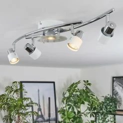 Plafonnier Naalisvaara Chrome, Blanc, 5 lumières