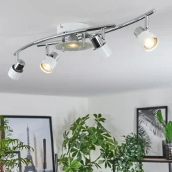 Plafonnier Naalisvaara Chrome, Blanc, 5 lumières