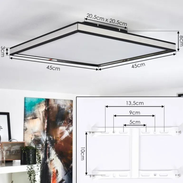 Plafonnier Nabbas LED Noir, 1 lumière
