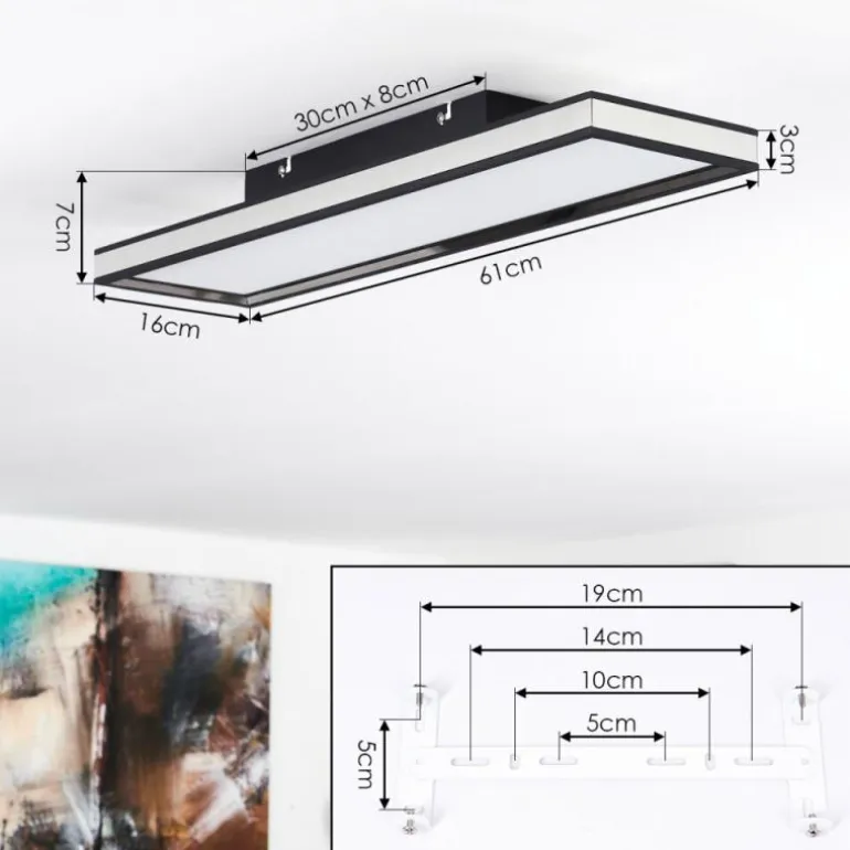 Plafonnier Nabbas LED Noir, 1 lumière