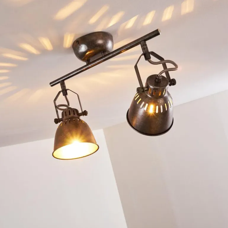 Plafonnier Nanlia Gris, Argenté, 2 lumières
