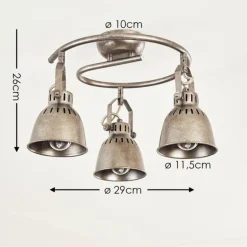 Plafonnier Nanlia Gris, Argenté, 3 lumières