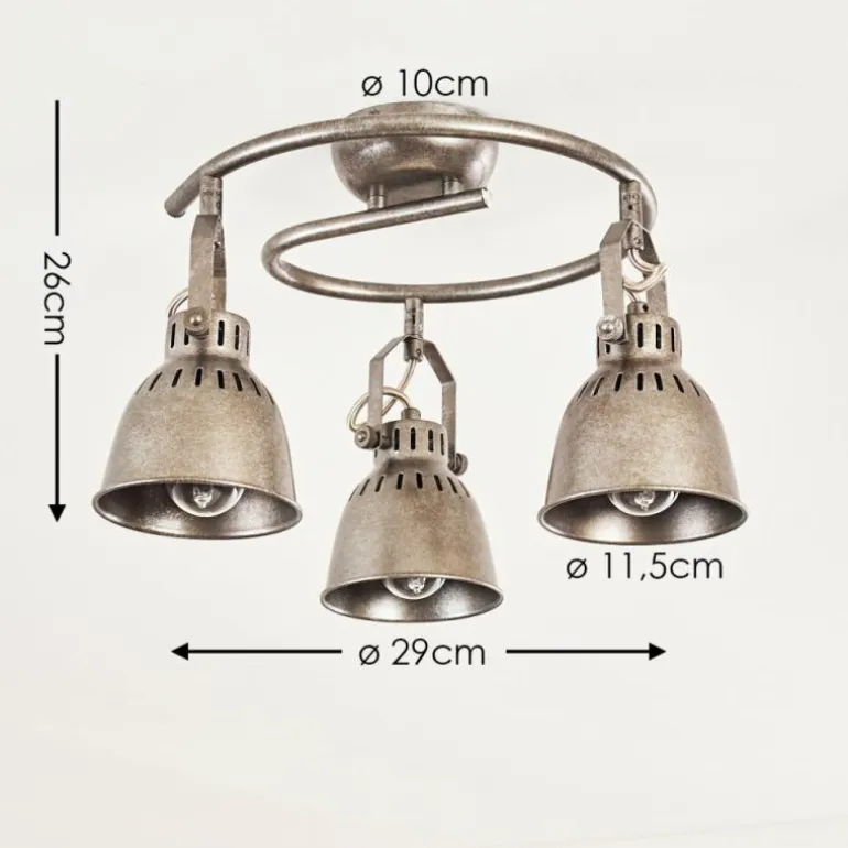 Plafonnier Nanlia Gris, Argenté, 3 lumières