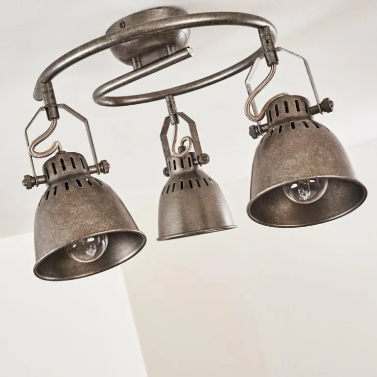 Plafonnier Nanlia Gris, Argenté, 3 lumières
