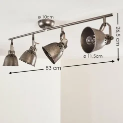 Plafonnier Nanlia Gris, Argenté, 4 lumières
