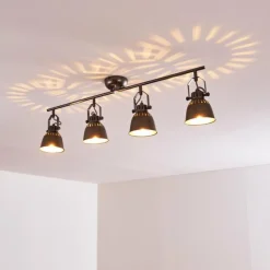 Plafonnier Nanlia Gris, Argenté, 4 lumières
