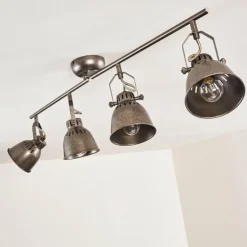 Plafonnier Nanlia Gris, Argenté, 4 lumières