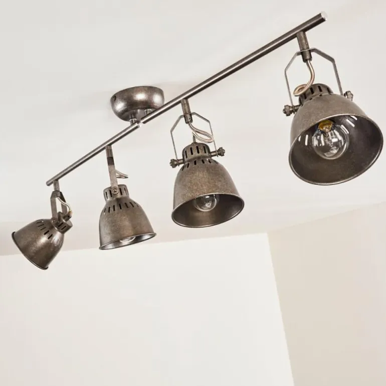 Plafonnier Nanlia Gris, Argenté, 4 lumières
