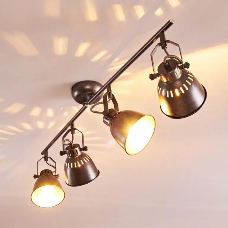 Plafonnier Nanlia Gris, Argenté, 4 lumières