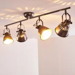 Plafonnier Nanlia Gris, Argenté, 4 lumières
