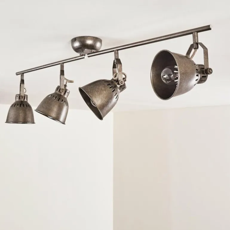 Plafonnier Nanlia Gris, Argenté, 4 lumières
