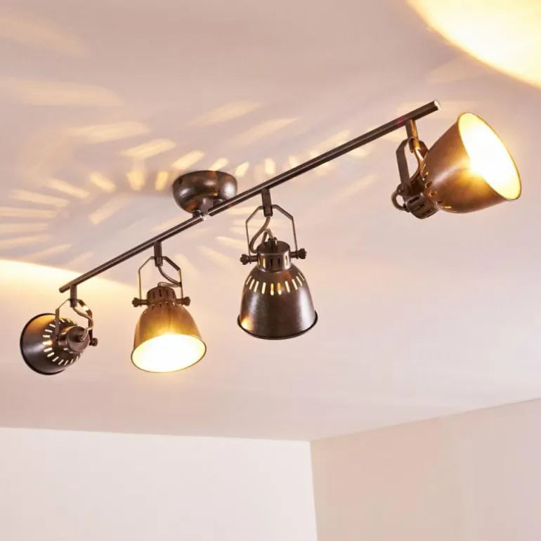 Plafonnier Nanlia Gris, Argenté, 4 lumières