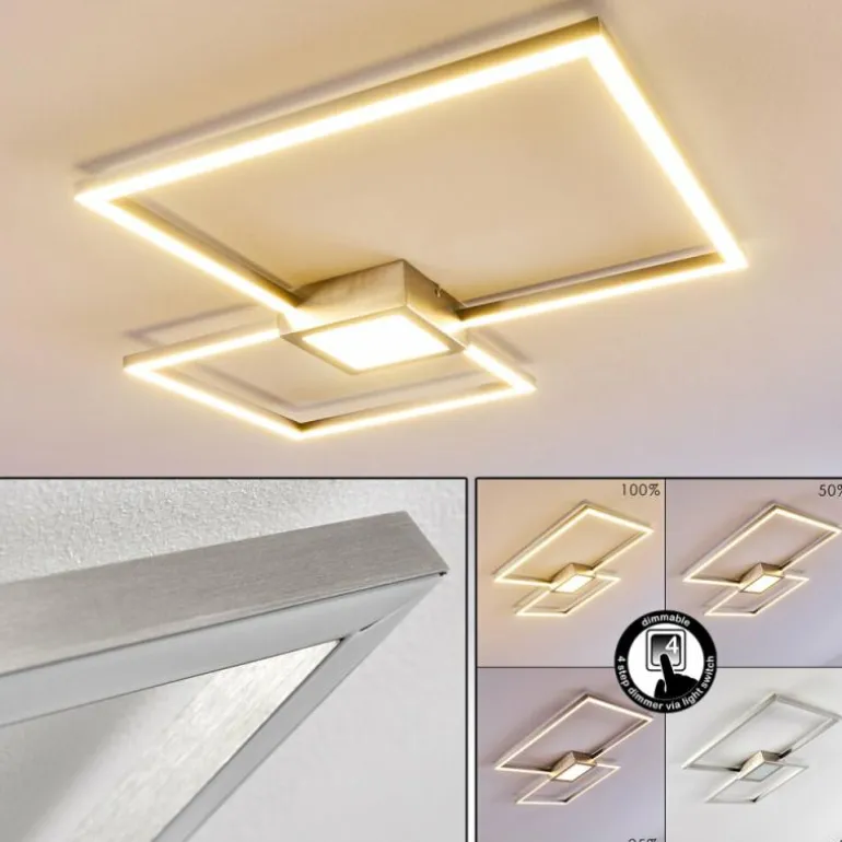 Plafonnier Narpes LED Nickel mat, 1 lumière