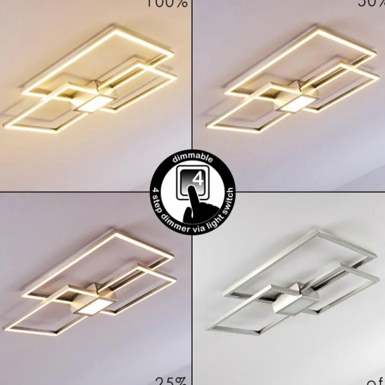 Plafonnier Narpes LED Nickel mat, 1 lumière