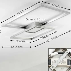 Plafonnier Narpes LED Nickel mat, 1 lumière