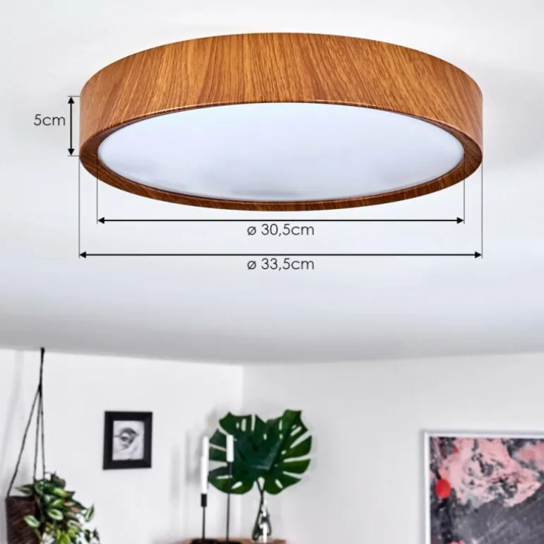 Plafonnier Nexo LED Bois foncé, 1 lumière