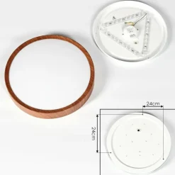 Plafonnier Nexo LED Bois foncé, 1 lumière