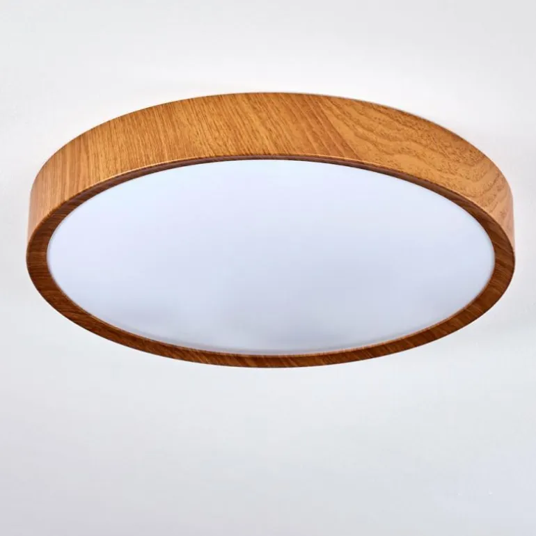 Plafonnier Nexo LED Couleur bois, Blanc, 1 lumière