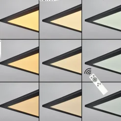 Plafonnier Nexo LED Noir, 1 lumière, Télécommandes