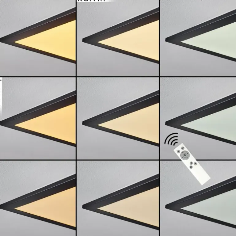 Plafonnier Nexo LED Noir, 1 lumière, Télécommandes