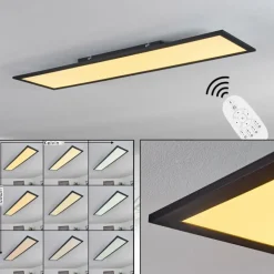 Plafonnier Nexo LED Noir, 1 lumière, Télécommandes