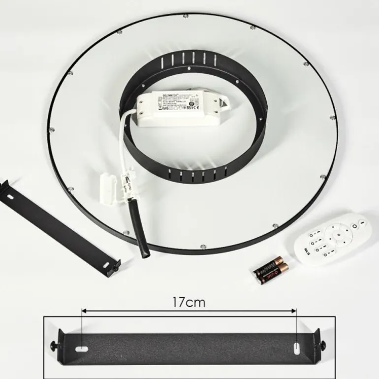 Plafonnier Nexo LED Noir, 1 lumière, Télécommandes