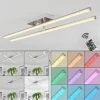 Plafonnier Noppa LED Chrome, Nickel mat, 2 lumières, Télécommandes, Changeur de couleurs