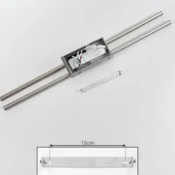 Plafonnier Noppa LED Chrome, Nickel mat, 2 lumières, Télécommandes, Changeur de couleurs