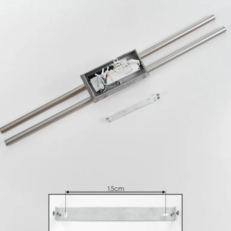 Plafonnier Noppa LED Chrome, Nickel mat, 2 lumières, Télécommandes, Changeur de couleurs