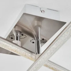 Plafonnier Noppa LED Chrome, Nickel mat, 2 lumières, Télécommandes, Changeur de couleurs