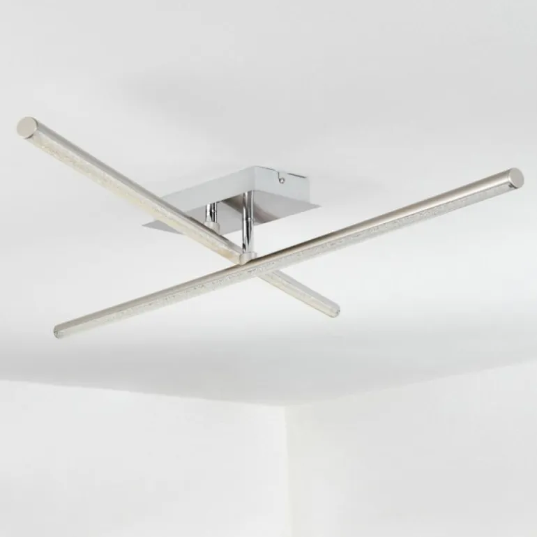 Plafonnier Noppa LED Chrome, Nickel mat, 2 lumières, Télécommandes, Changeur de couleurs