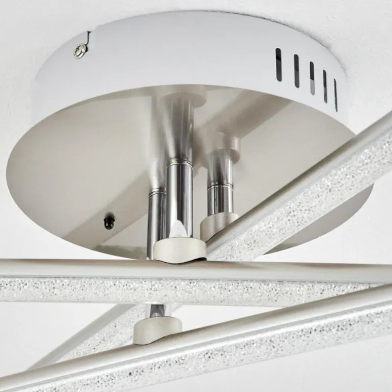 Plafonnier Noppa LED Chrome, Nickel mat, 3 lumières, Télécommandes, Changeur de couleurs