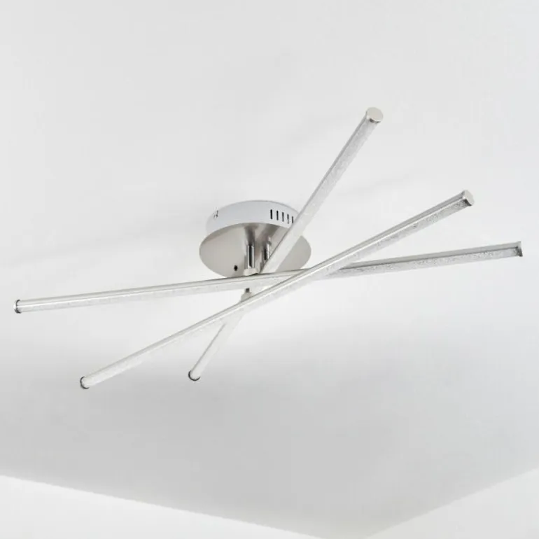 Plafonnier Noppa LED Chrome, Nickel mat, 3 lumières, Télécommandes, Changeur de couleurs