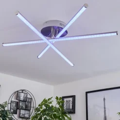 Plafonnier Noppa LED Chrome, Nickel mat, 3 lumières, Télécommandes, Changeur de couleurs