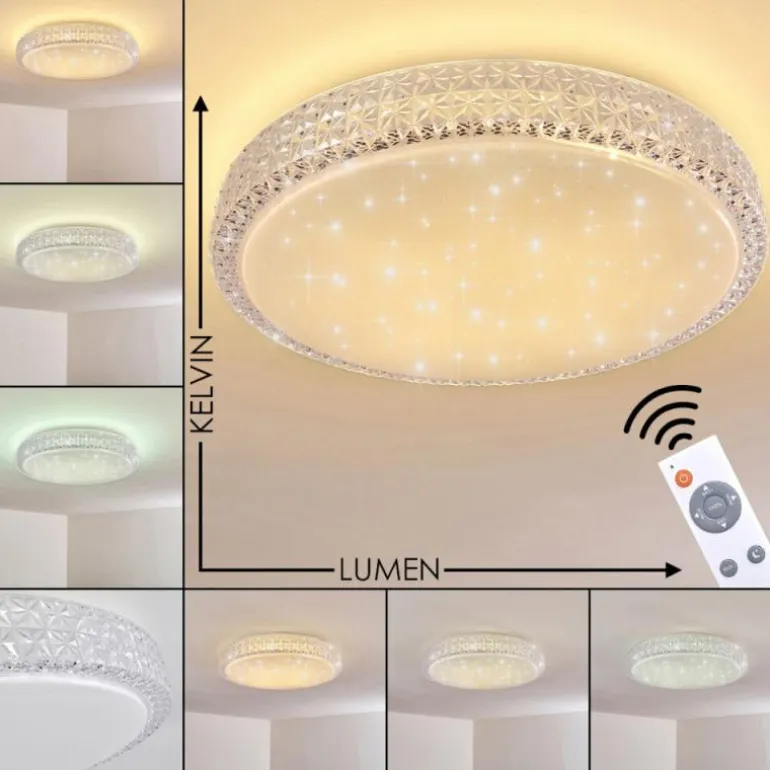 Plafonnier Norra LED Blanc, 1 lumière, Télécommandes