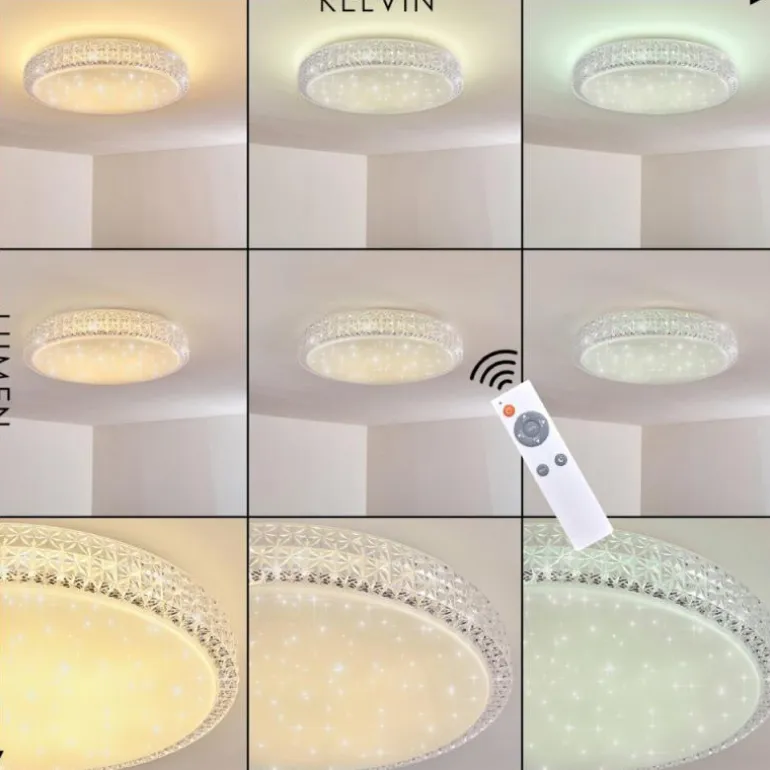 Plafonnier Norra LED Blanc, 1 lumière, Télécommandes