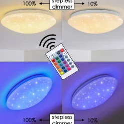 Plafonnier Norton Star LED Blanc, 1 lumière, Télécommandes, Changeur de couleurs