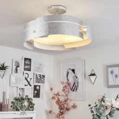 Plafonnier Novara Argenté, 3 lumières
