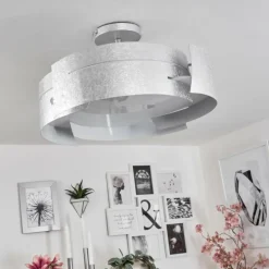 Plafonnier Novara Argenté, 3 lumières