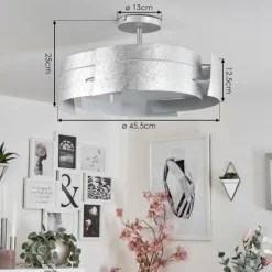 Plafonnier Novara Argenté, 3 lumières