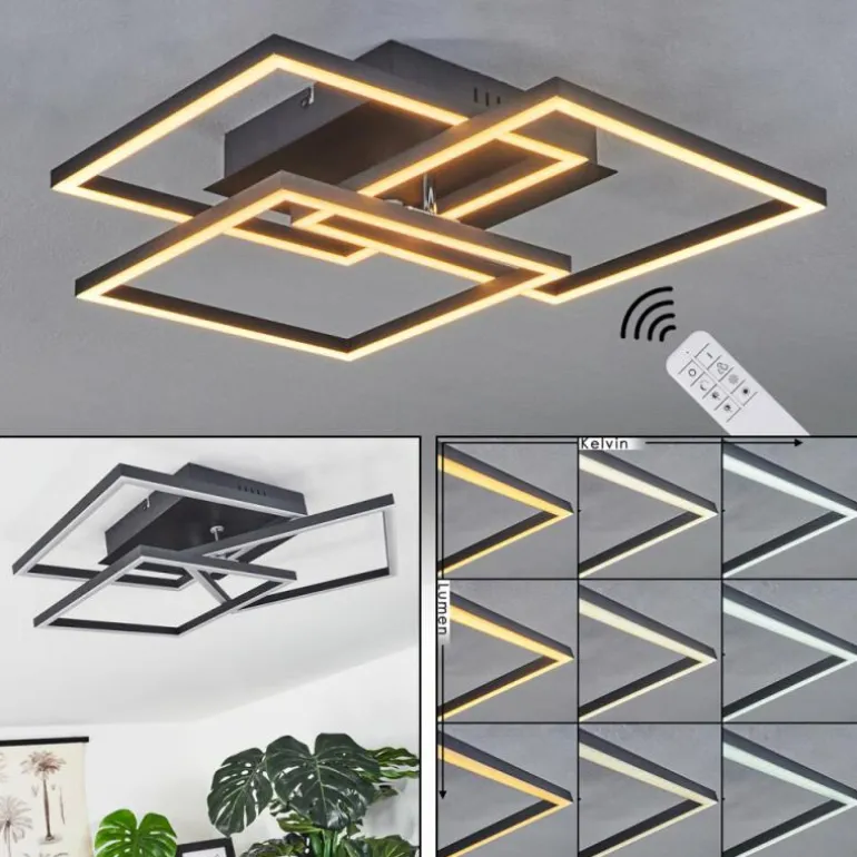 Plafonnier Oberegg LED Blanc, 1 lumière, Télécommandes